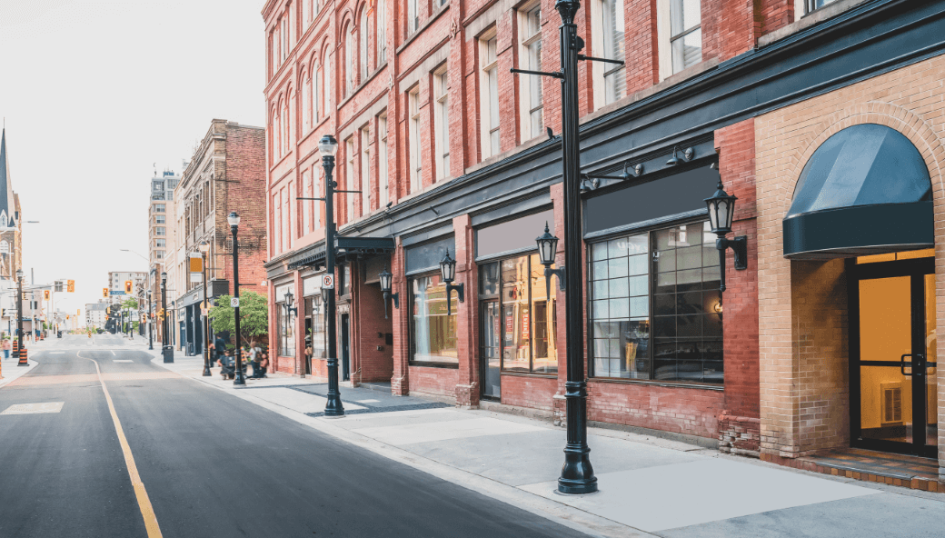 Downtown street in Kitchenner-Waterloo